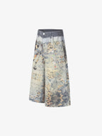Beaded Chain Denim Culottes