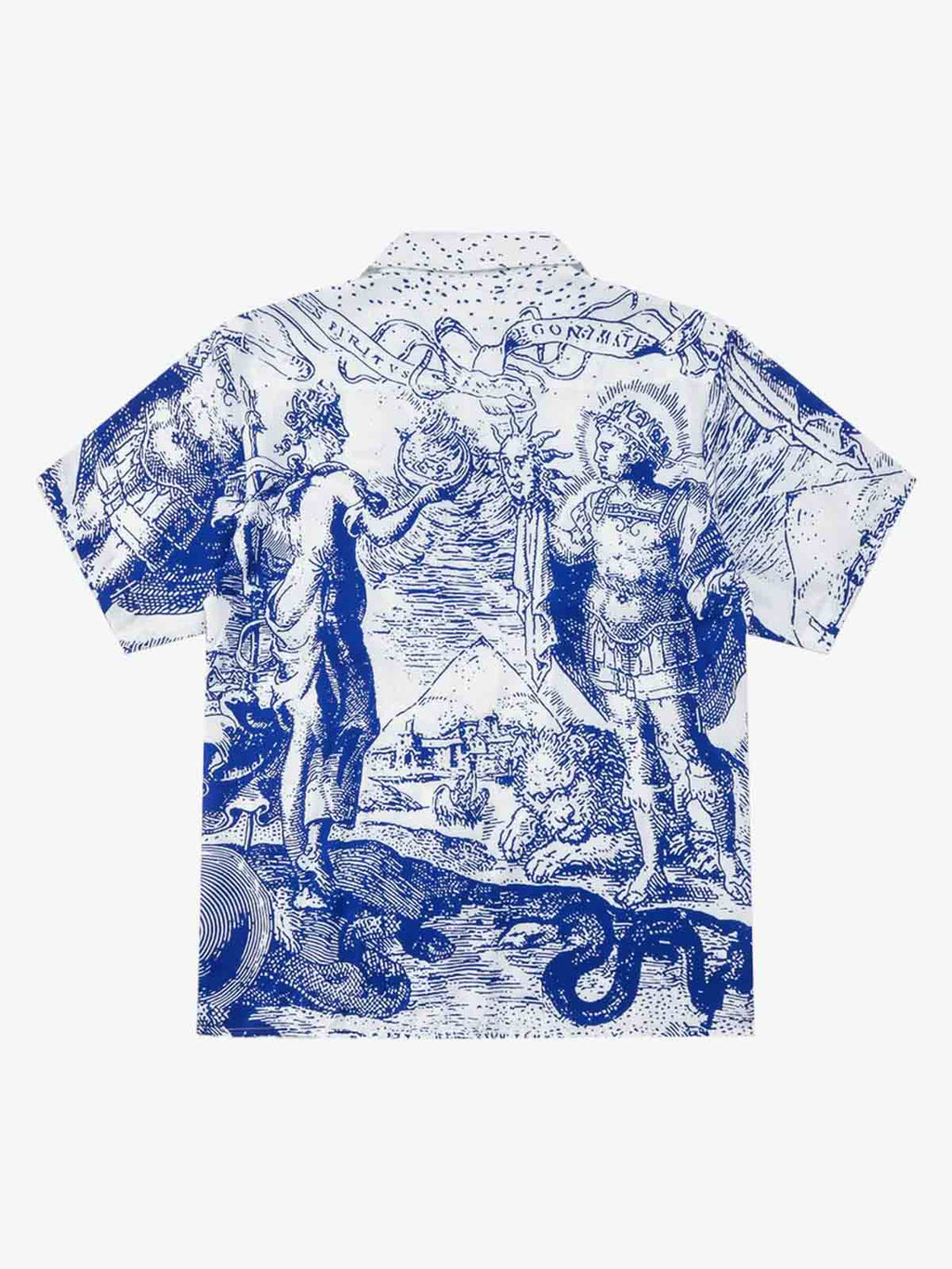Mythological Graphic Camp Collar Boxy Shirt