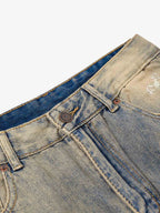 Vintage Distressed Ripped Wide Leg Jeans