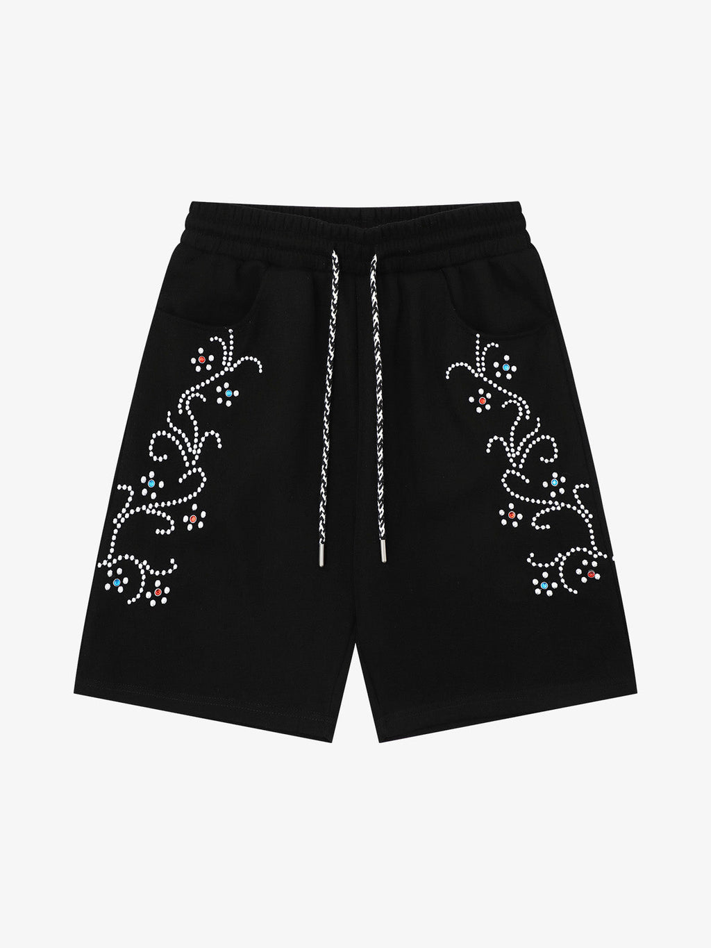 Rhinestone Graphic Knit Shorts