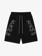 Rhinestone Graphic Knit Shorts