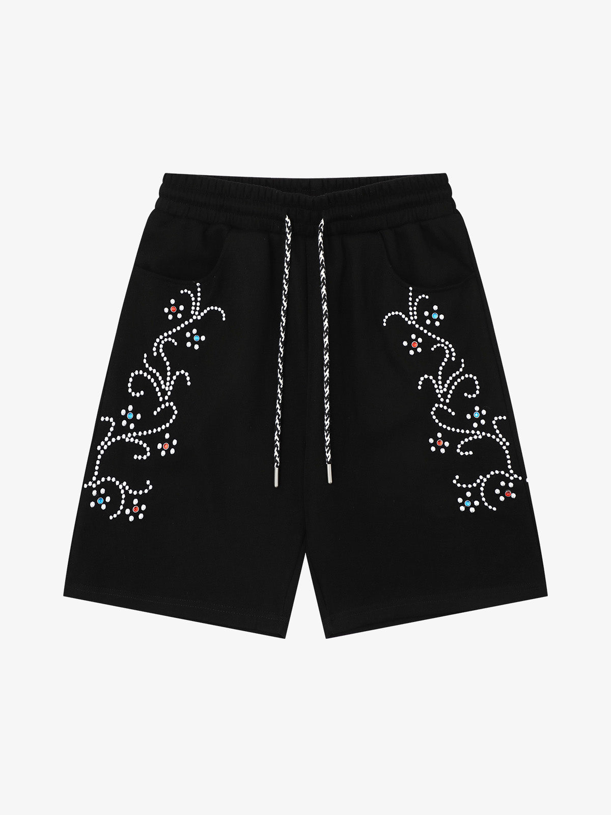 Rhinestone Graphic Knit Shorts