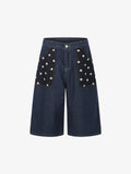 Star Embroidered Polka Dot Jeans