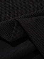 Black Waffle Knit Long Sleeve Top