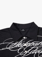 Floral Letter Print Polo Shirt
