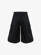Military Cargo Wide-Leg Shorts