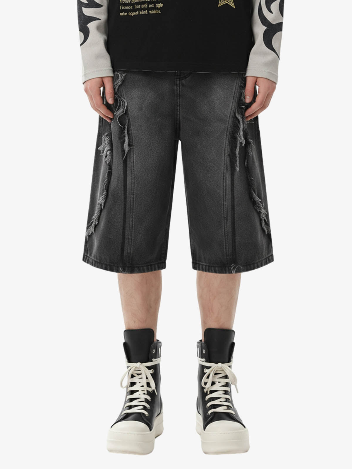 Thesupermade High Street Washed Distressed Denim Shorts - 2100