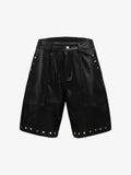 Studded Leather Shorts