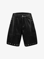 Studded Leather Shorts