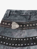 Butterfly Illusion Graphic Print Baggy Jeans