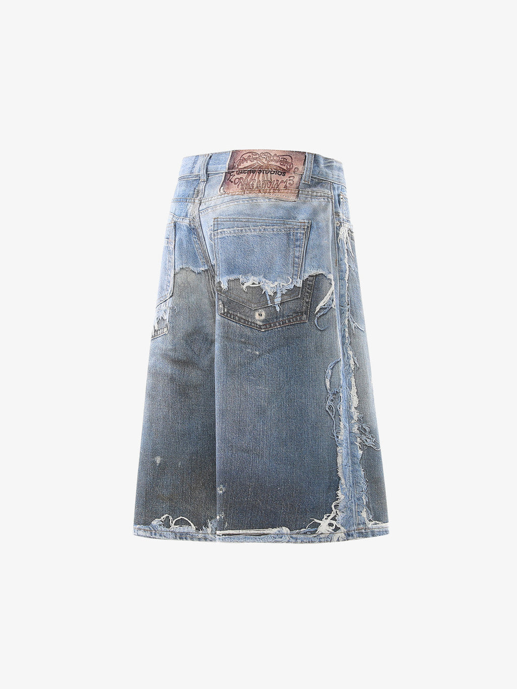 Retro Deconstructed Denim Shorts
