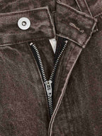 Retro Patchwork Washed Wide Leg Denim Jeans