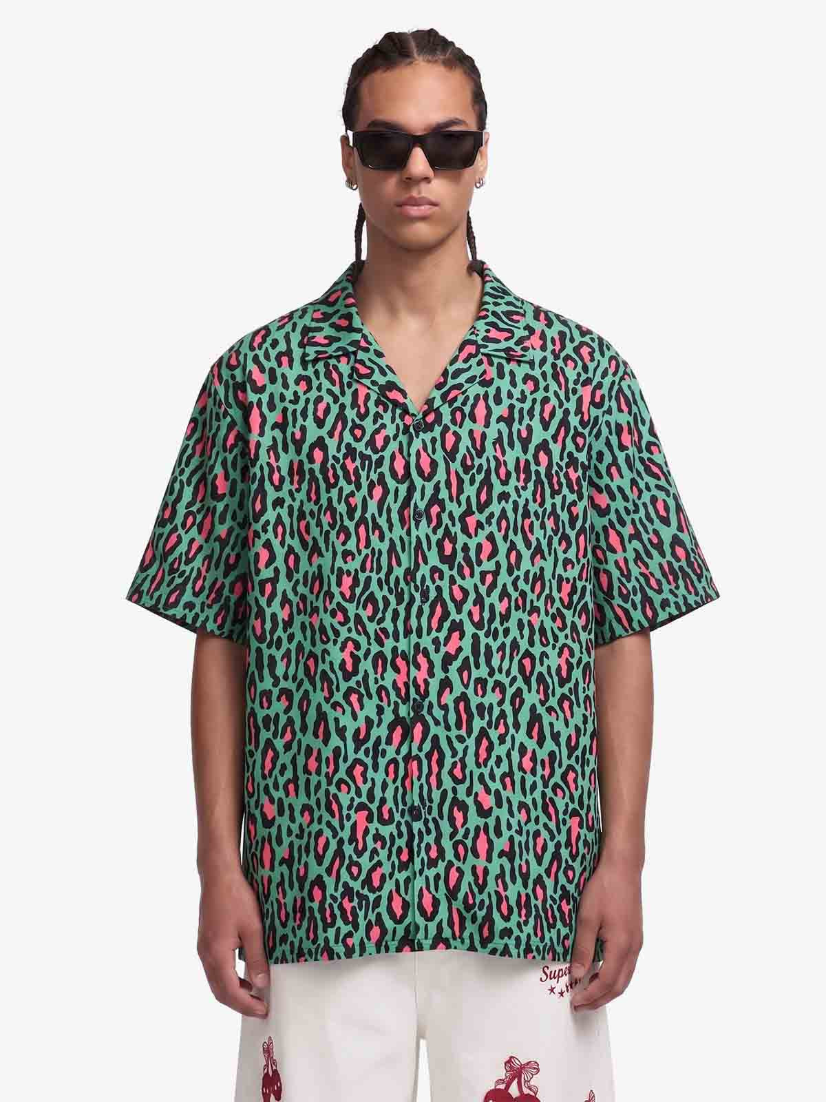 Classic Cheetah Print Camp Collar Boxy Shirt