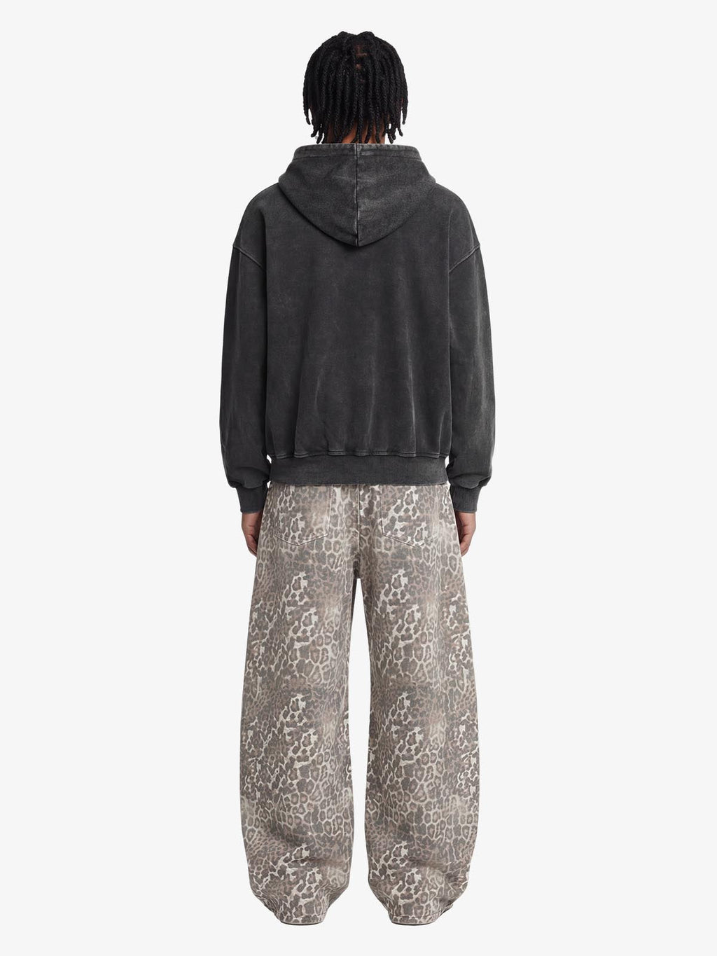 Street Leopard Camouflage Pleated Barrel Jeans - 2636