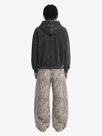 Street Leopard Camouflage Pleated Barrel Jeans - 2636