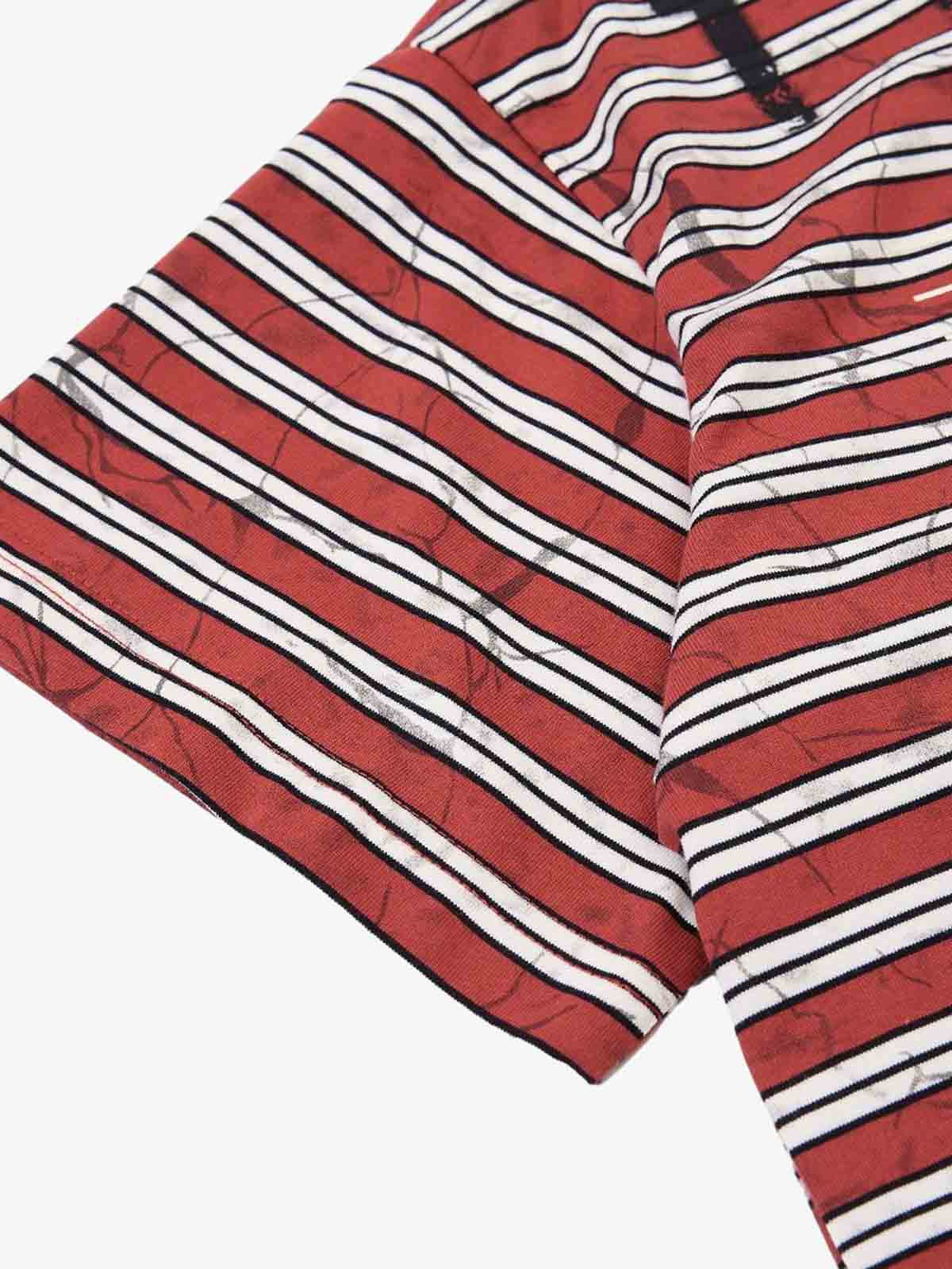 Grunge Striped Distressed Graphic T-Shirt