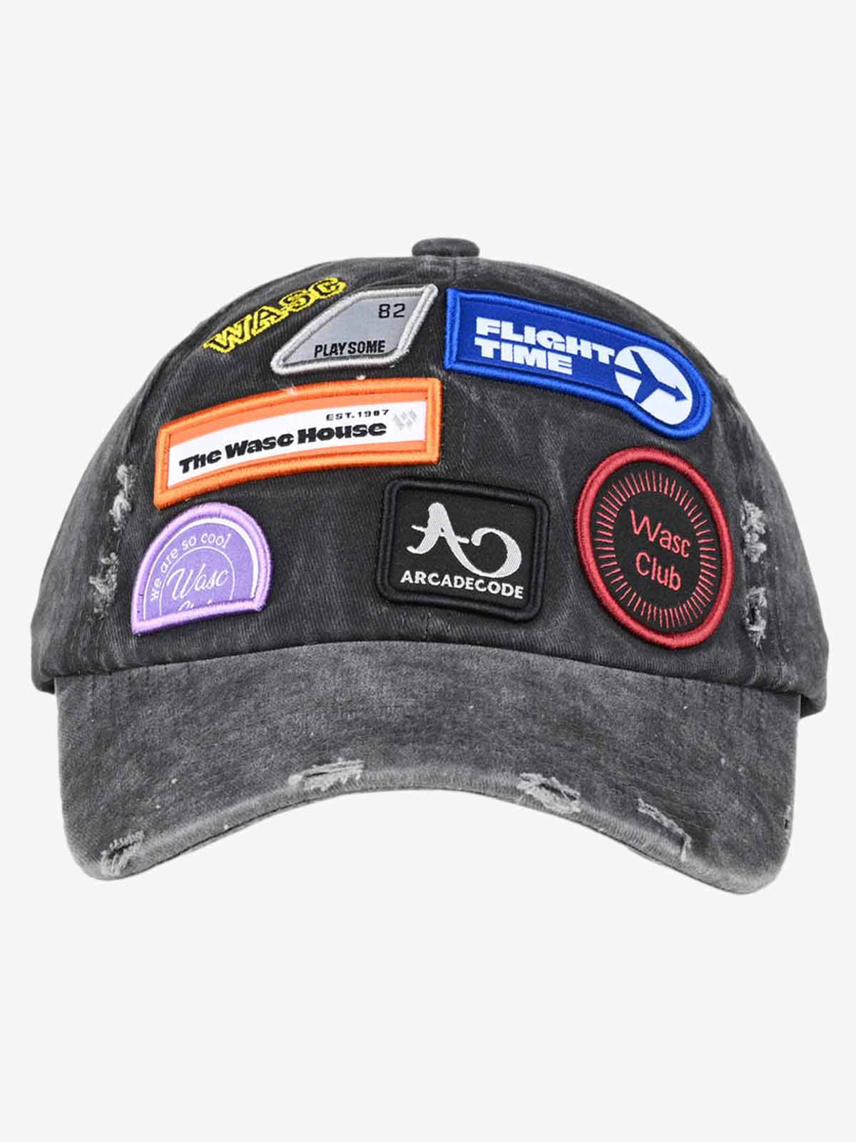 Vintage Distressed Washed Multiple Embroidered Patchwork Baseball Cap