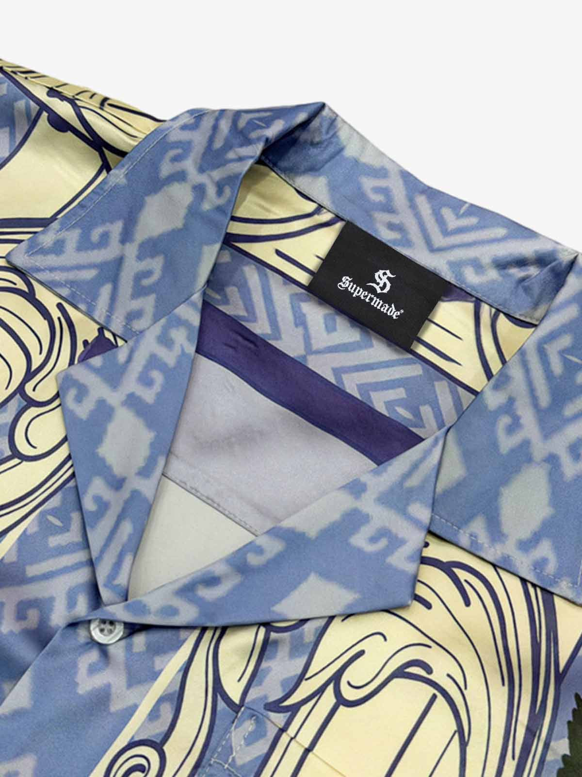 Vintage Baroque Floral Camp Collar Boxy Shirt