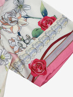 Baroque Floral Satin Camp Collar Boxy Shirt