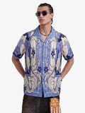 Vintage Baroque Floral Camp Collar Boxy Shirt