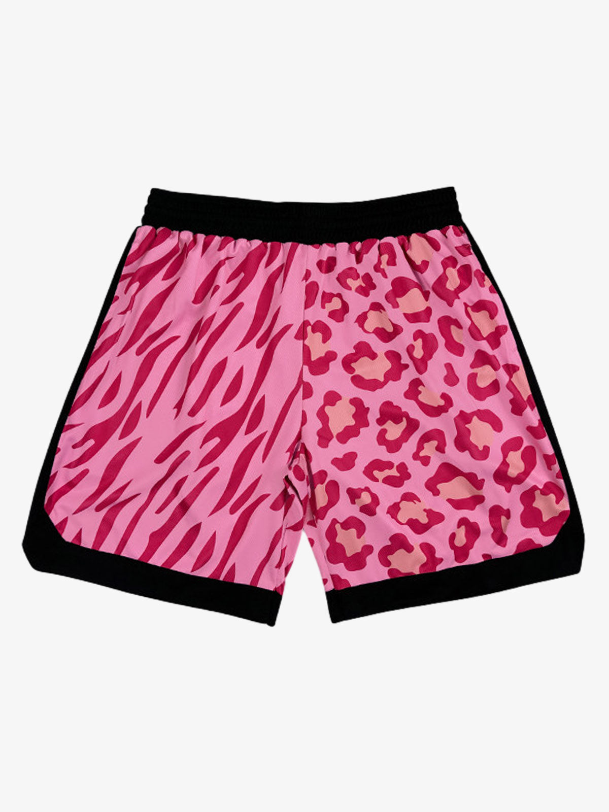 Moisture-Wicking Split Leopard Mixed Sport Shorts