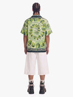 Baroque Pattern Statue Camp Collar Boxy Shirt