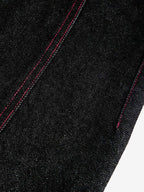 Street Culottes Red Stitching Barrel Jeans