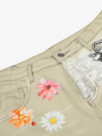 Flower Patch Distressed Denim Shorts