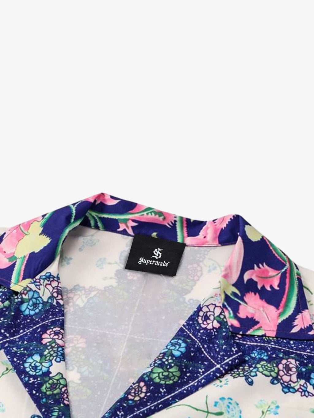 French Tulip Tile Camp Collar Boxy Shirt