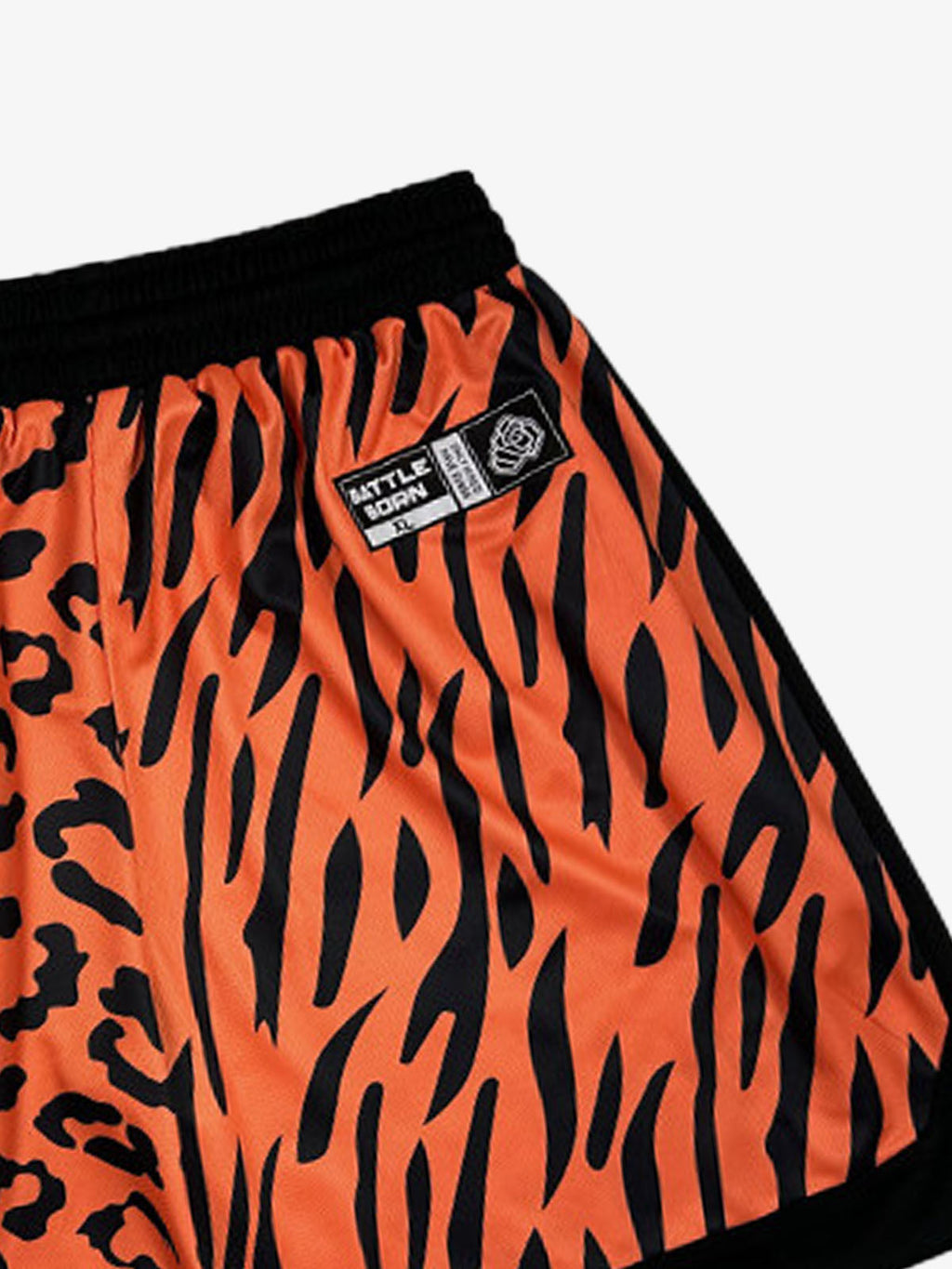 Moisture-Wicking Split Leopard Mixed Sport Shorts