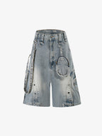 Multi-Hardware Baggy Denim Jorts