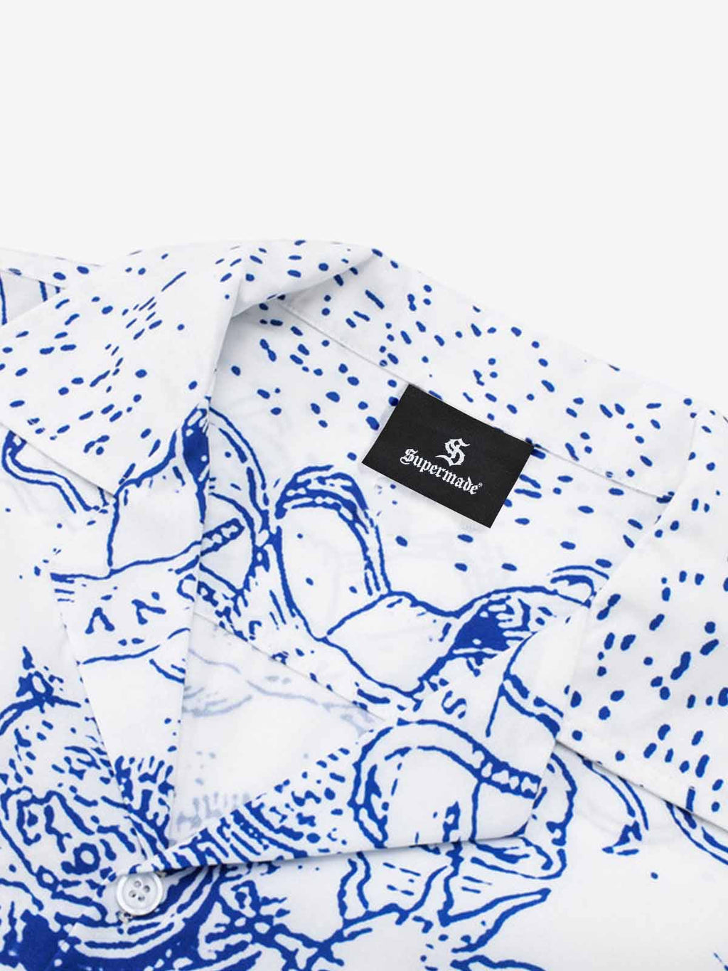 Mythological Graphic Camp Collar Boxy Shirt