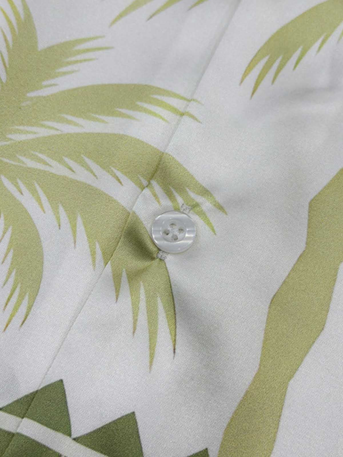 Tropical Elephant Palm Camp Collar Boxy Shirt