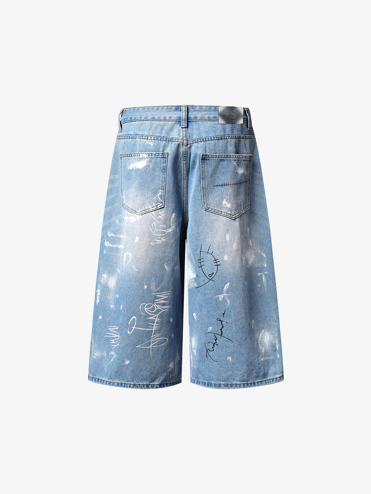 Light Wash Distressed Denim Shorts