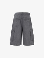 Gothic Cross Graphic Cargo Shorts