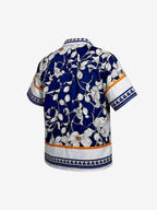 Porcelain Pattern Camp Collar Boxy Shirt