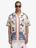 Carousel Park Satin Camp Collar Boxy Shirt