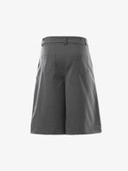 Pinstripe Double-Breasted Pleated Shorts