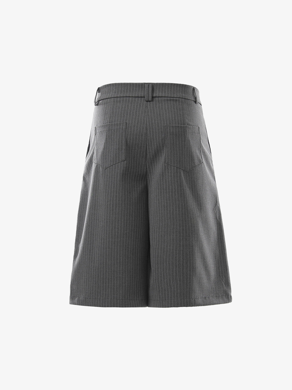 Pinstripe Double-Breasted Pleated Shorts