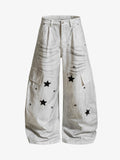 Vintage Star Detail Washed Cargo Jeans