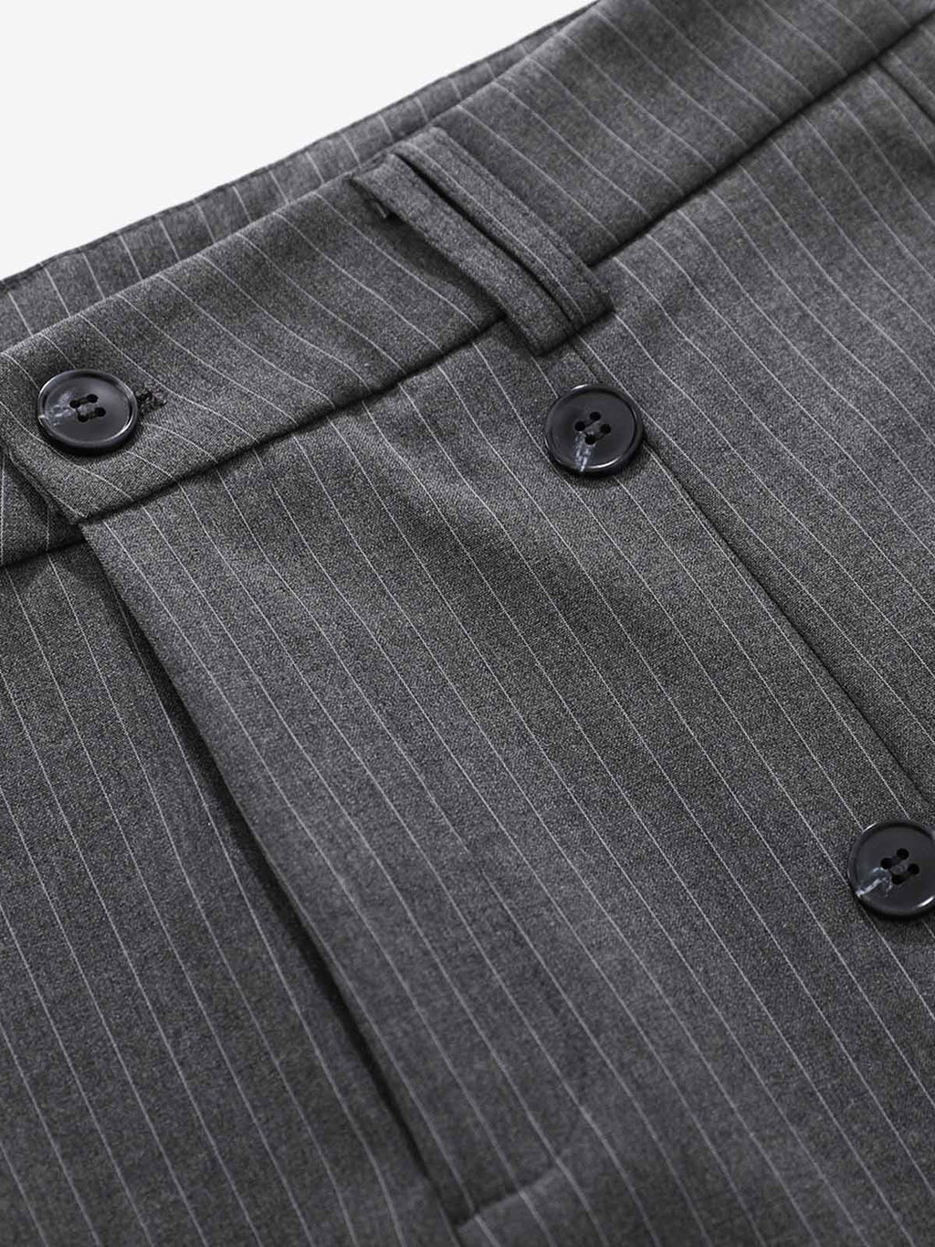 Pinstripe Double-Breasted Pleated Shorts