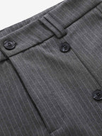 Pinstripe Double-Breasted Pleated Shorts