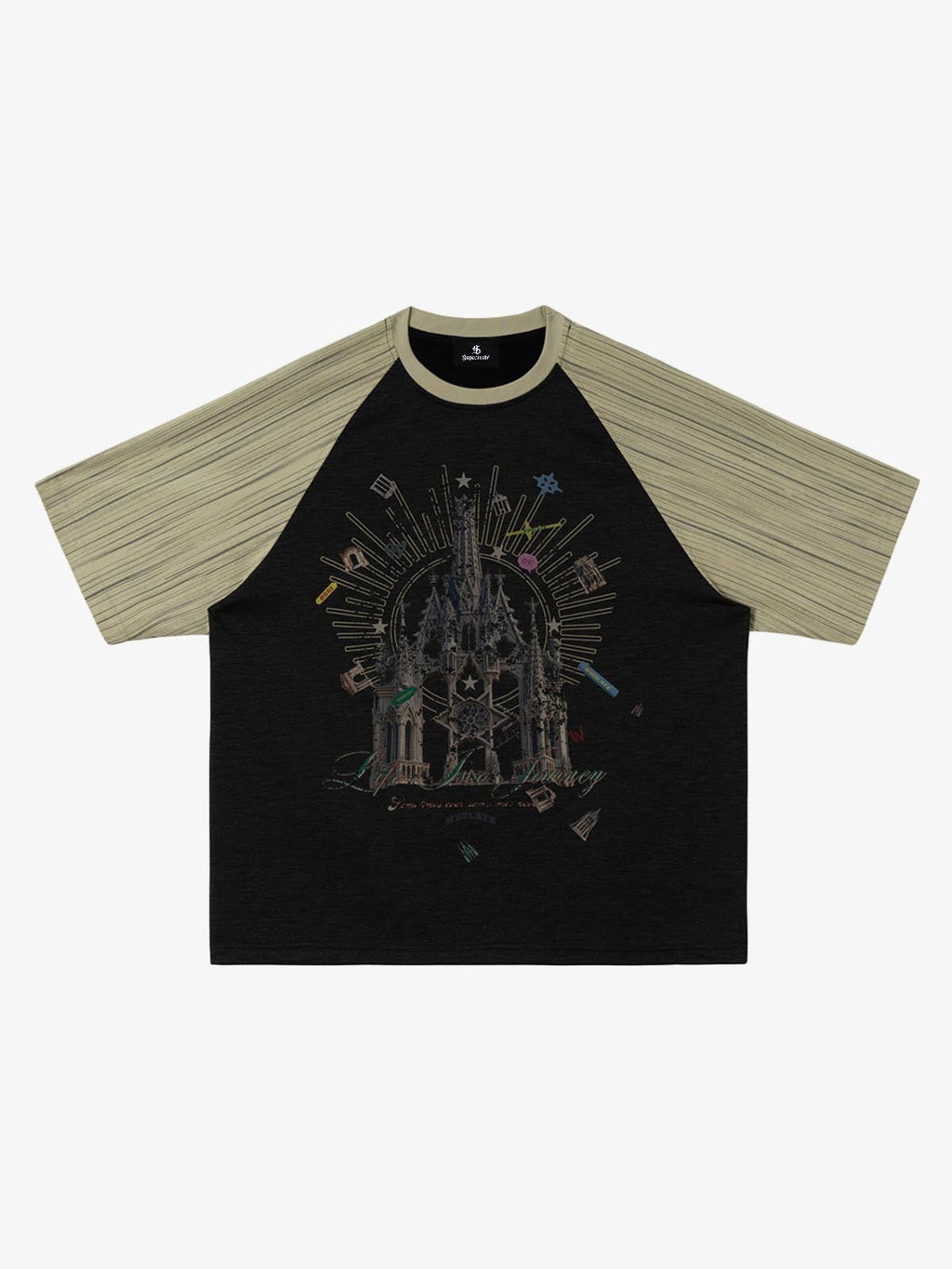 Gothic Castle Graphic Raglan Sleeve T-Shirt