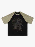 Gothic Castle Graphic Raglan Sleeve T-Shirt