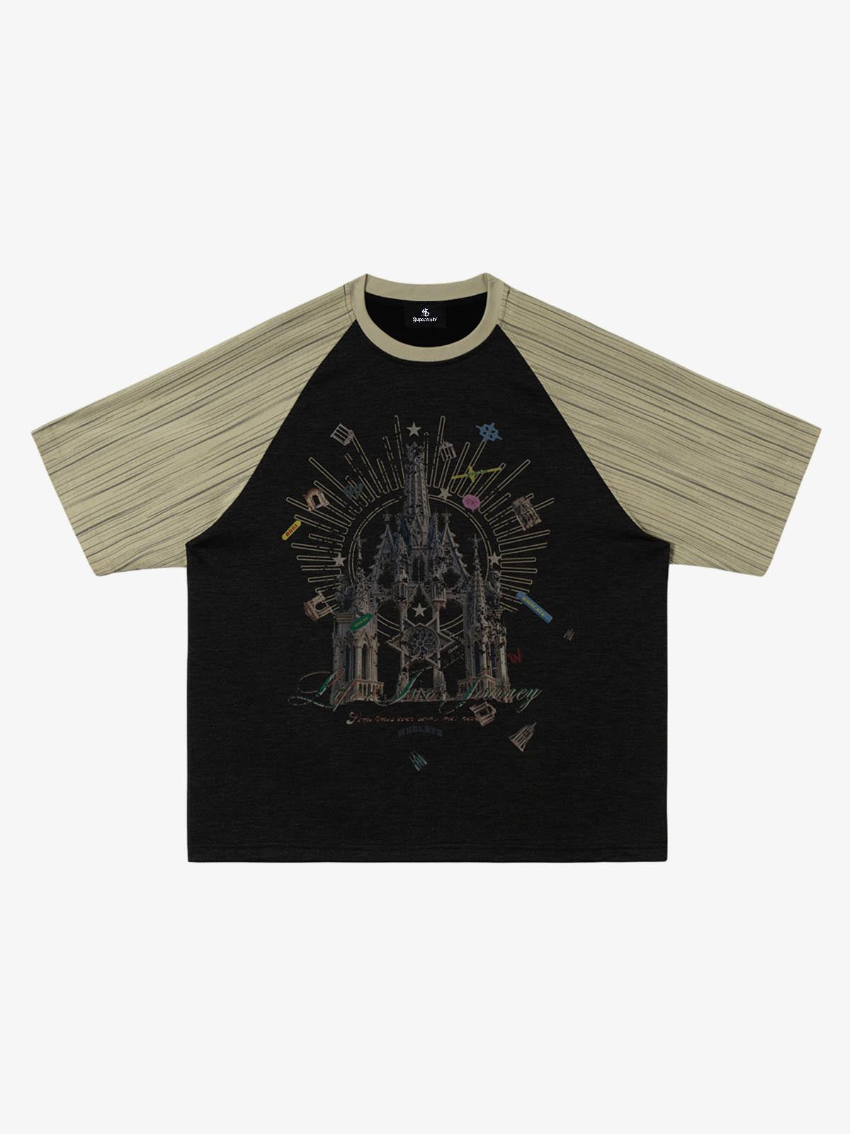 Gothic Castle Graphic Raglan Sleeve T-Shirt