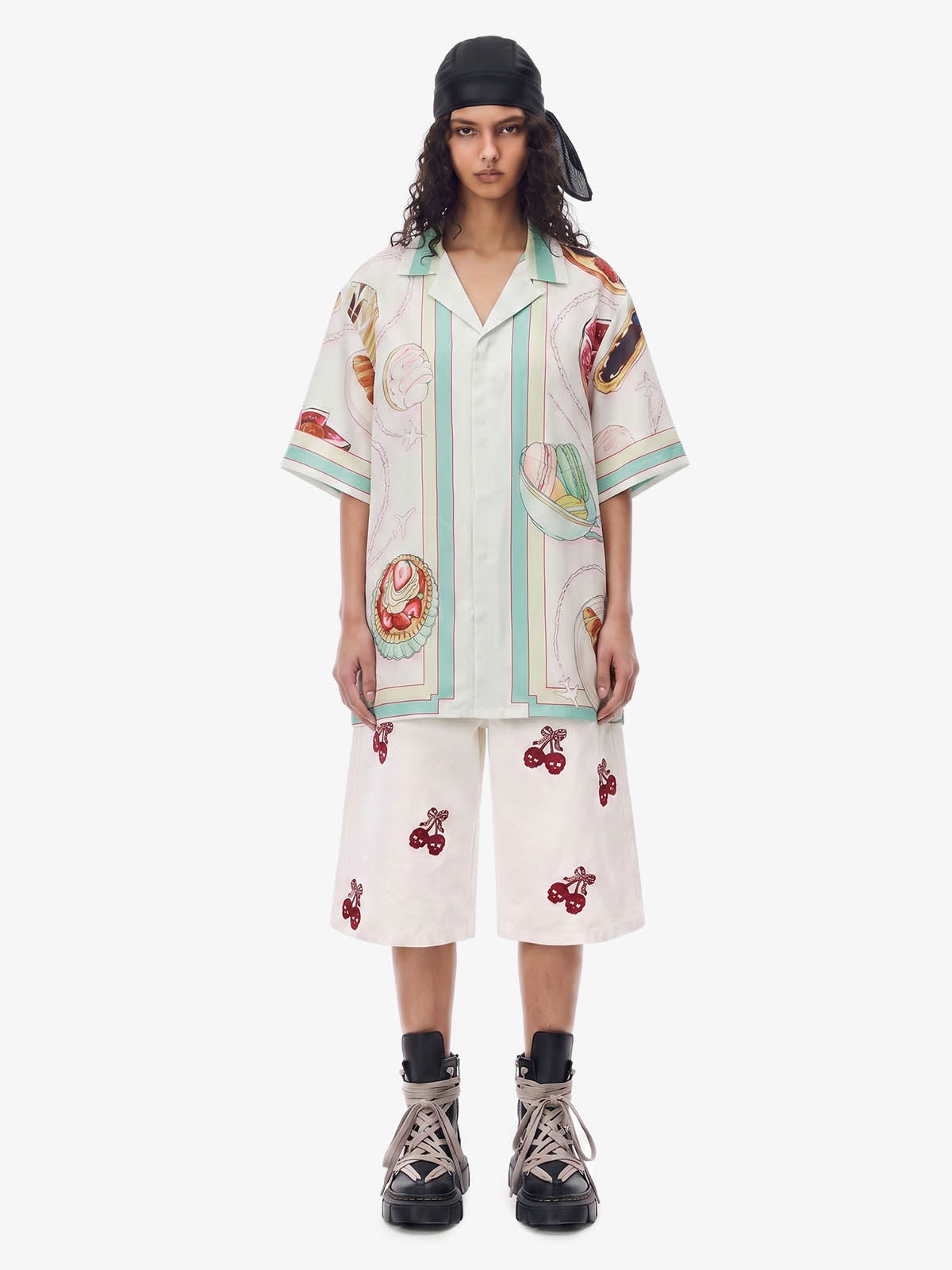 Vintage Macaron Color-Block Camp Collar Boxy Shirt