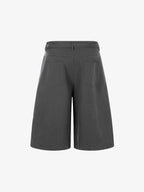Industrial Pleated Wide-Leg Sartorial Shorts