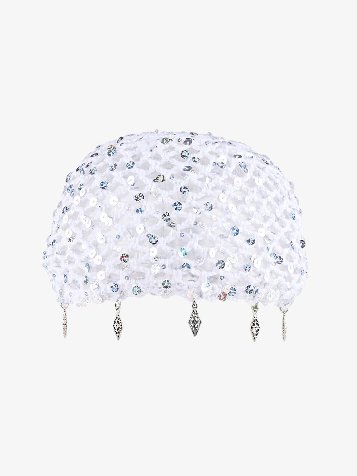 Musehaven Vintage Sequin Mesh Beaded Fringe Cap