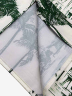 Vintage Green Coconut Tree Camp Collar Boxy Shirt