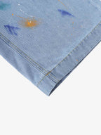 Paint Splatter Denim Wide-Leg Shorts